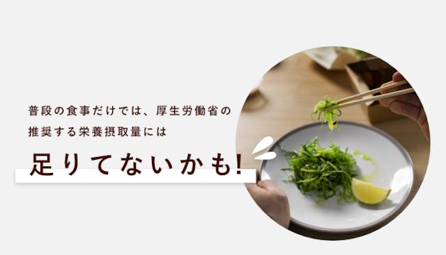 普段の食事だけでは、厚生労働省の推奨する栄養摂取量には足りてないかも。